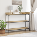 vidaXL Konzolasztal polcokkal kézműves tölgy 100 x 30 x 80 cm
