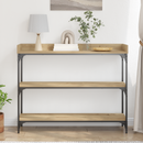 vidaXL Konzolasztal polcokkal kézműves tölgy 100 x 30 x 80 cm