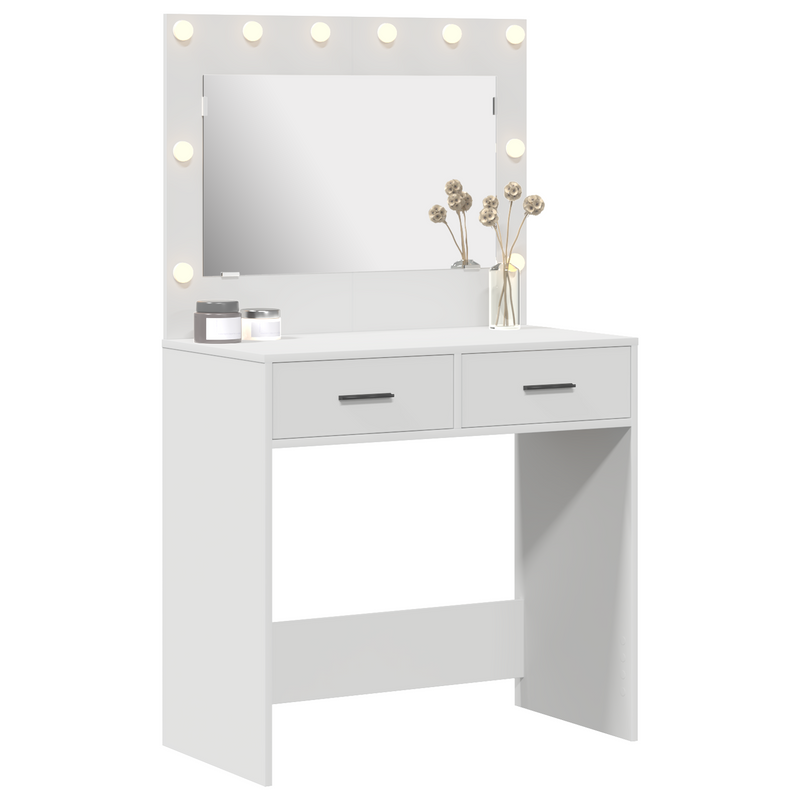vidaXL Sminkasztal fiókkal tárolóval Fehér 78.5 x 41 x 135 cm Faanyag