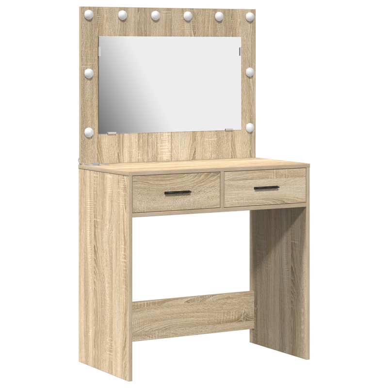 vidaXL Sminkasztal fiókkal sonoma tölgy 78.5 x 41 x 135 cm Faanyag