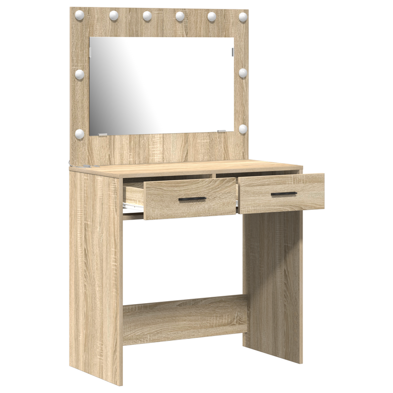 vidaXL Sminkasztal fiókkal sonoma tölgy 78.5 x 41 x 135 cm Faanyag