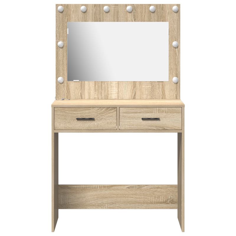vidaXL Sminkasztal fiókkal sonoma tölgy 78.5 x 41 x 135 cm Faanyag