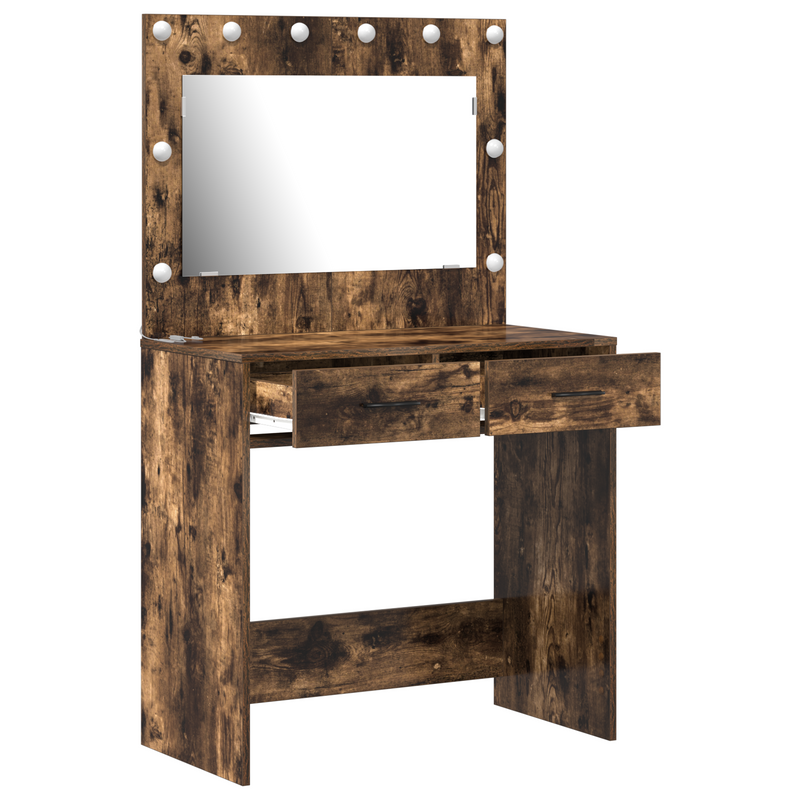 vidaXL Sminkasztal fiókkal Füstölt tölgy 78.5 x 41 x 135 cm Faanyag