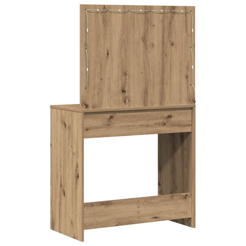 vidaXL Sminkasztal fiókkal kézműves tölgy 78.5 x 41 x 135 cm Faanyag