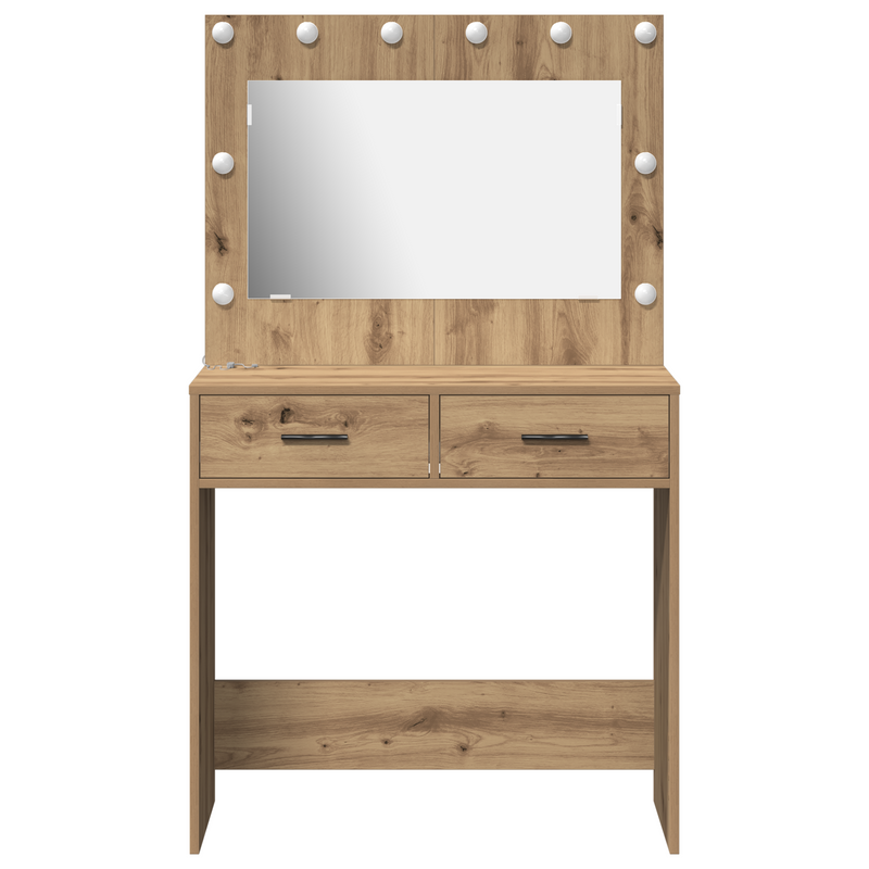vidaXL Sminkasztal fiókkal kézműves tölgy 78.5 x 41 x 135 cm Faanyag