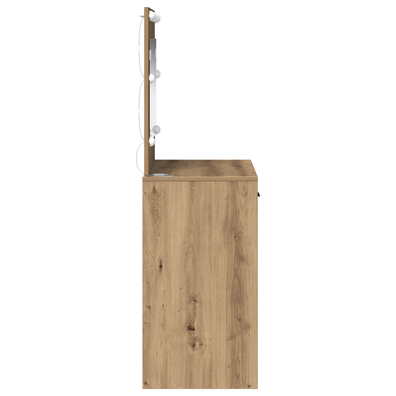 vidaXL Sminkasztal fiókkal kézműves tölgy 78.5 x 41 x 135 cm Faanyag