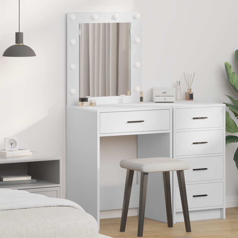 vidaXL Sminkasztal fiókkal tárolóval Fehér 50 x 41 x 135 cm Faanyag