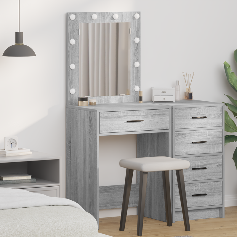 vidaXL Sminkasztal fiókkal Szürke Sonoma 50 x 41 x 135 cm Faanyag
