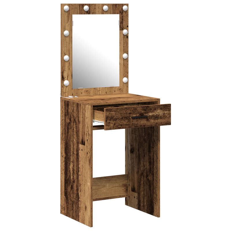 vidaXL Sminkasztal fiókkal tárolóval Öreg fa 50 x 41 x 135 cm Faanyag
