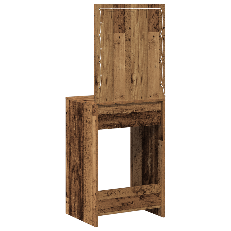 vidaXL Sminkasztal fiókkal tárolóval Öreg fa 50 x 41 x 135 cm Faanyag