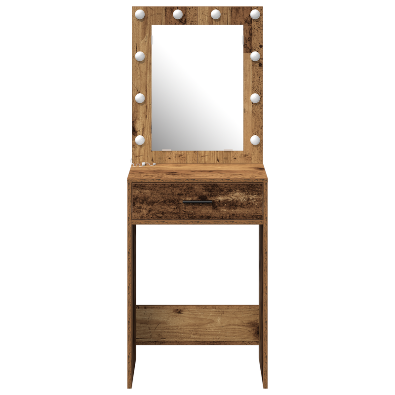 vidaXL Sminkasztal fiókkal tárolóval Öreg fa 50 x 41 x 135 cm Faanyag