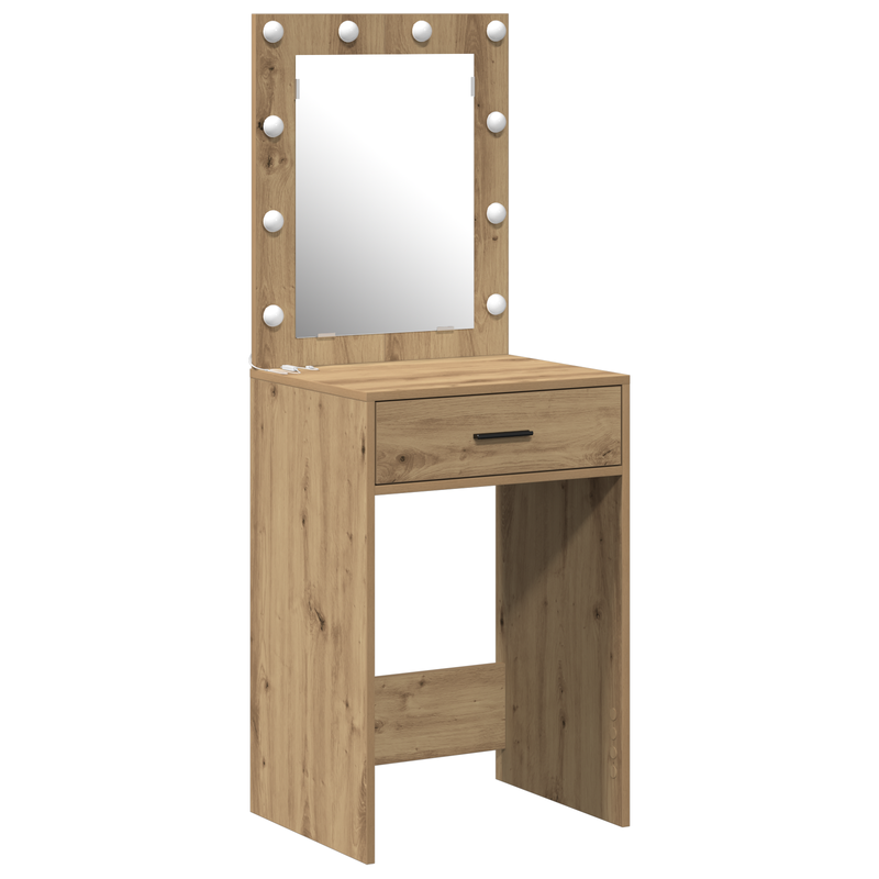 vidaXL Sminkasztal fiókkal kézműves tölgy 50 x 41 x 135 cm Faanyag