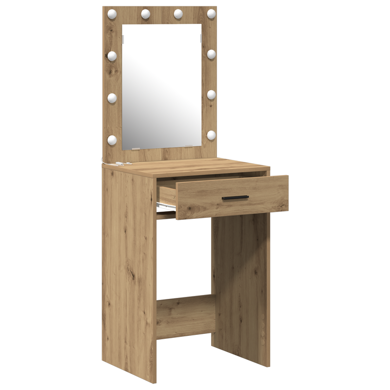 vidaXL Sminkasztal fiókkal kézműves tölgy 50 x 41 x 135 cm Faanyag