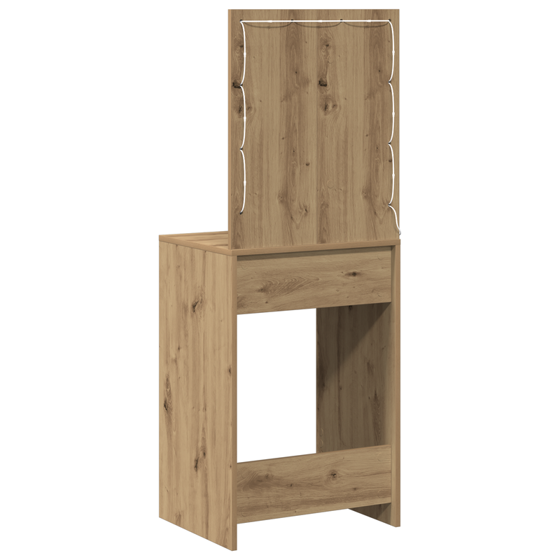 vidaXL Sminkasztal fiókkal kézműves tölgy 50 x 41 x 135 cm Faanyag