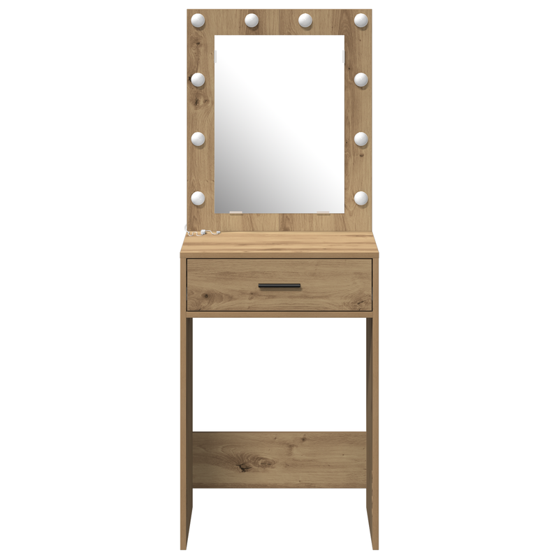 vidaXL Sminkasztal fiókkal kézműves tölgy 50 x 41 x 135 cm Faanyag