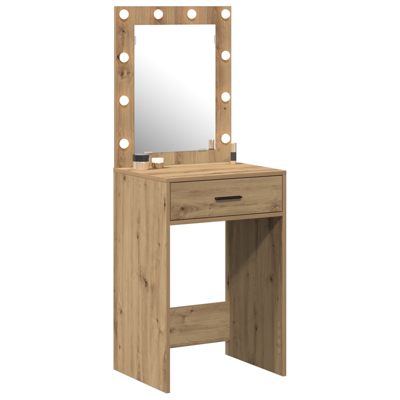 vidaXL Sminkasztal fiókkal kézműves tölgy 50 x 41 x 135 cm Faanyag