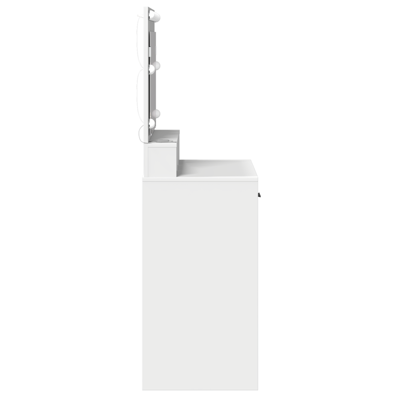 vidaXL Sminktükör fiókkal polcokkal Fehér 79 x 41 x 135 cm Faanyag