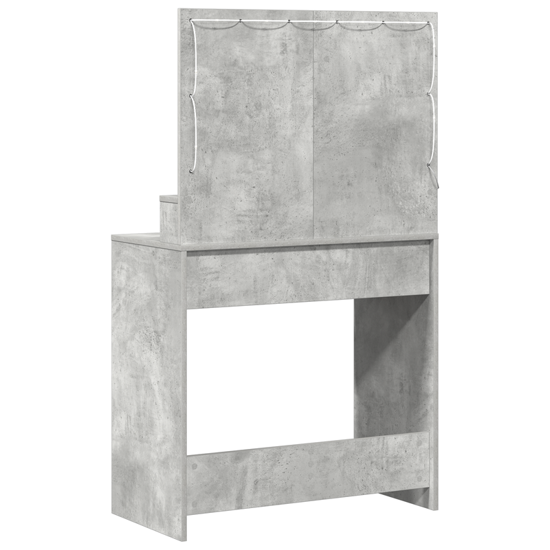 vidaXL Sminktükör fiókkal Beton szürke 79 x 41 x 135 cm Faanyag