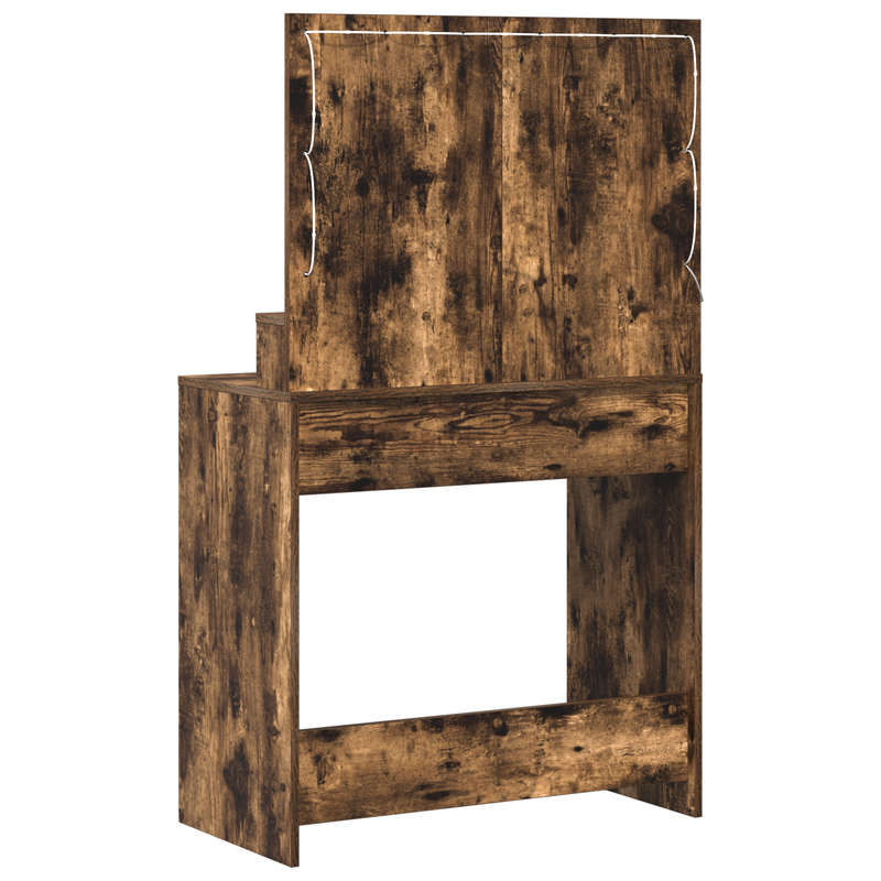 vidaXL Sminktükör fiókkal Füstölt tölgy 79 x 41 x 135 cm Faanyag