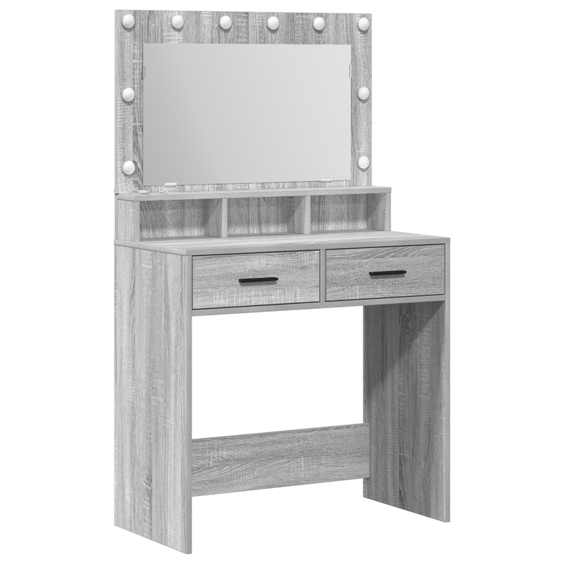 vidaXL Sminktükör fiókkal Szürke Sonoma 79 x 41 x 135 cm Faanyag