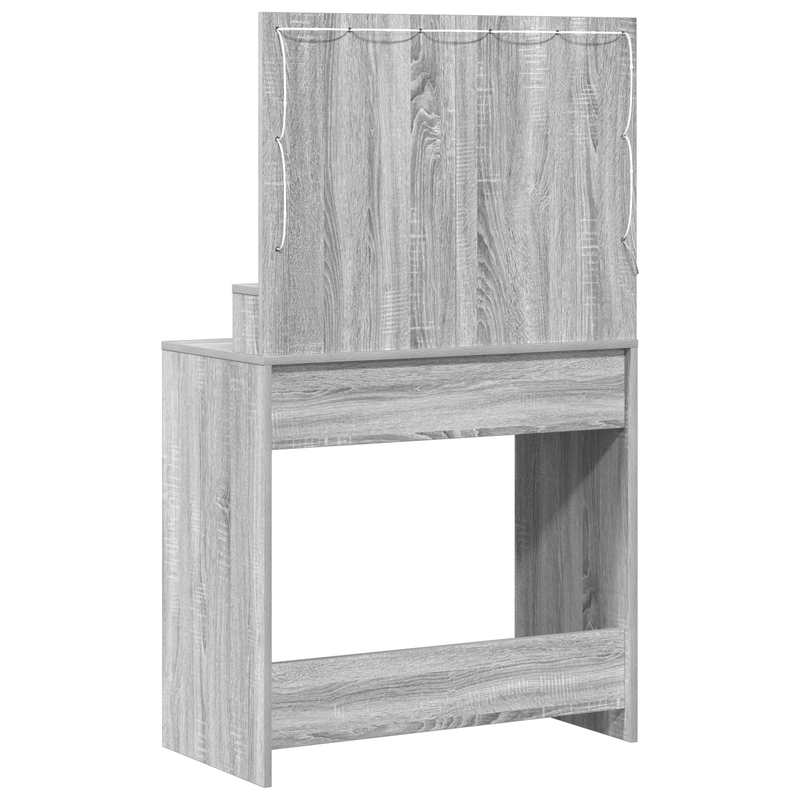 vidaXL Sminktükör fiókkal Szürke Sonoma 79 x 41 x 135 cm Faanyag