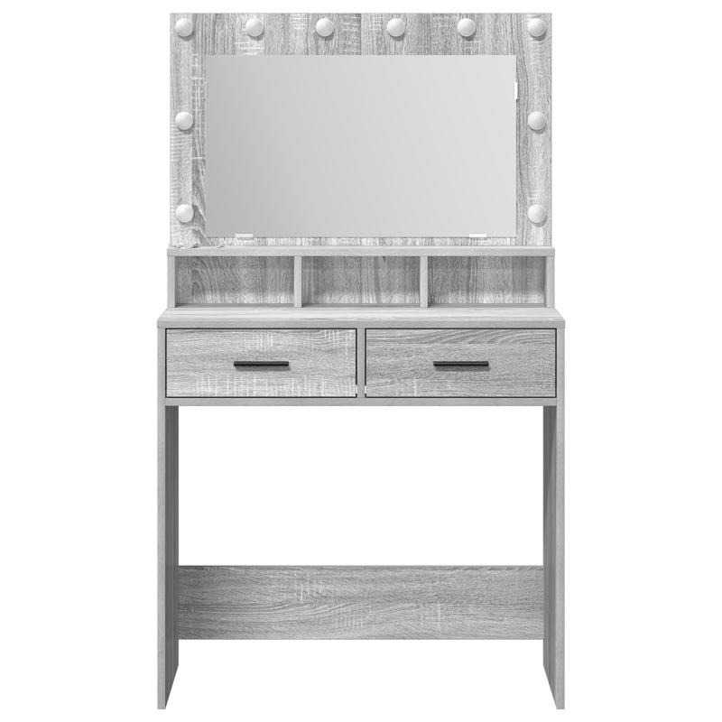 vidaXL Sminktükör fiókkal Szürke Sonoma 79 x 41 x 135 cm Faanyag