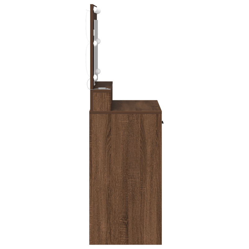 vidaXL Sminktükör fiókkal Barna Tölgy 79 x 41 x 135 cm Faanyag