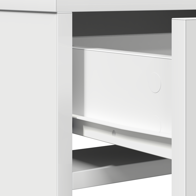 vidaXL Sminktükör fiókkal polcokkal Fehér 50 x 41 x 135 cm Faanyag