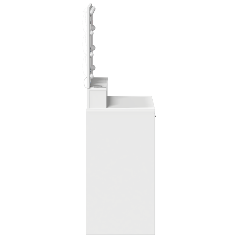 vidaXL Sminktükör fiókkal polcokkal Fehér 50 x 41 x 135 cm Faanyag