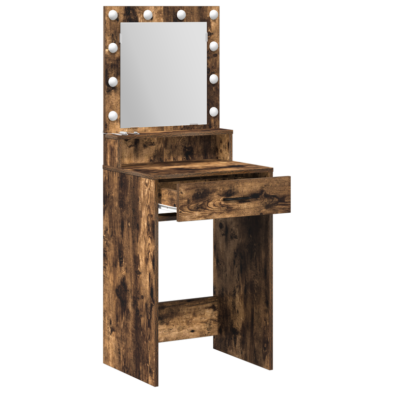 vidaXL Sminktükör fiókkal Füstölt tölgy 50 x 41 x 135 cm Faanyag