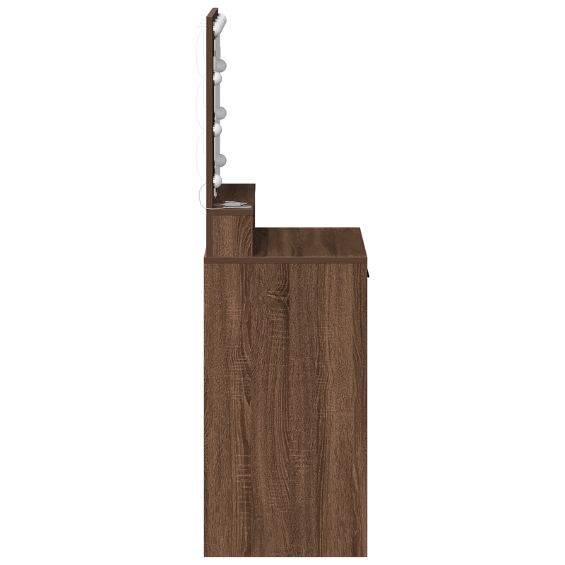vidaXL Sminktükör fiókkal barna tölgy 50 x 41 x 135 cm Faanyag