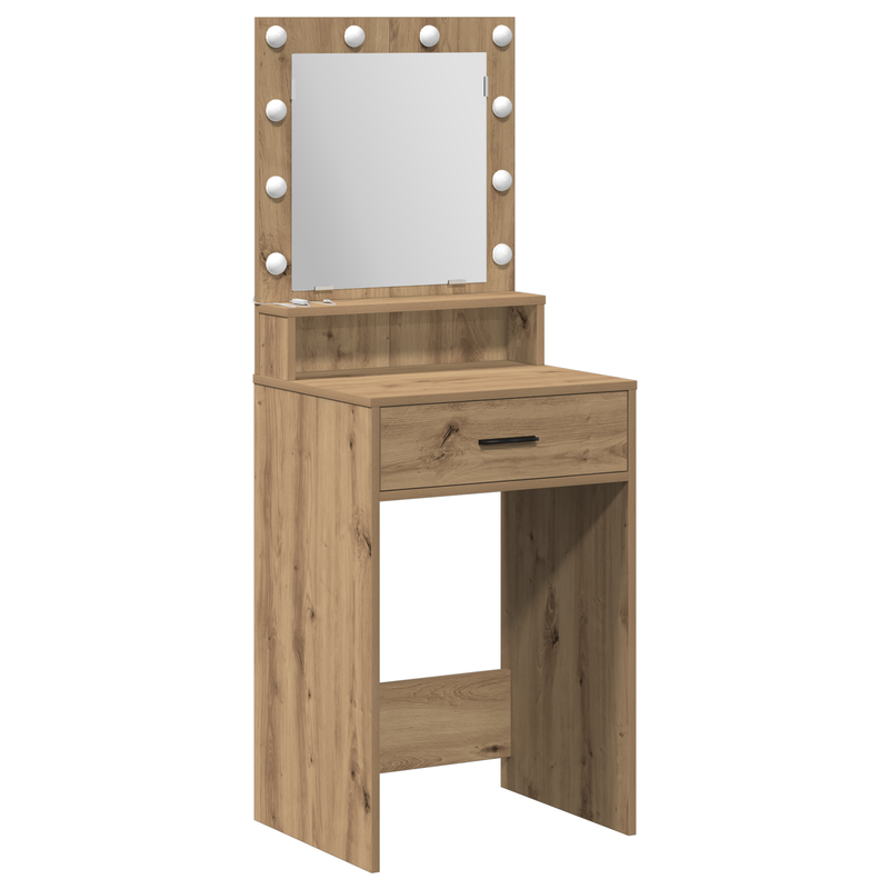 vidaXL Sminktükör fiókkal kézműves tölgy 50 x 41 x 135 cm Faanyag