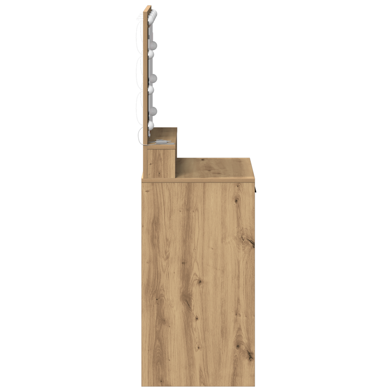 vidaXL Sminktükör fiókkal kézműves tölgy 50 x 41 x 135 cm Faanyag