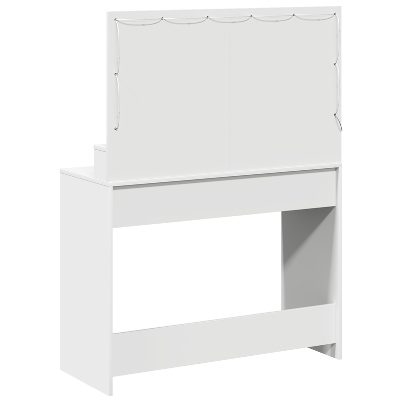 vidaXL Sminkasztal polcokkal tárolóval Fehér 100 x 41 x 135 cm Faanyag