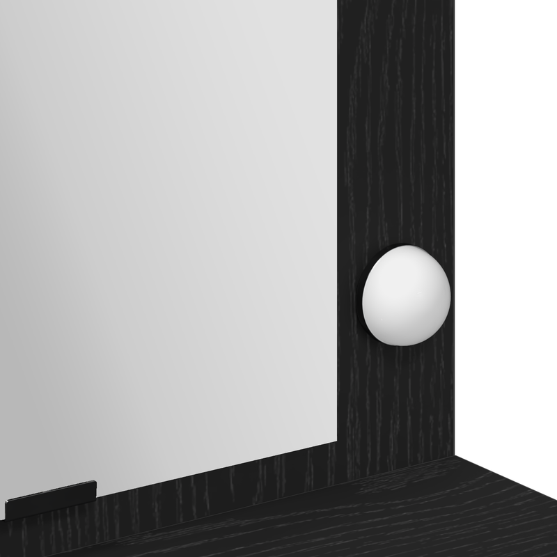 vidaXL Sminkasztal polcokkal Musta tammi 100 x 41 x 135 cm Faanyag