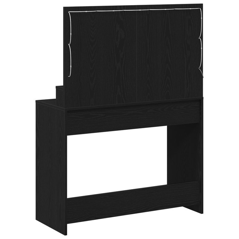 vidaXL Sminkasztal polcokkal Musta tammi 100 x 41 x 135 cm Faanyag
