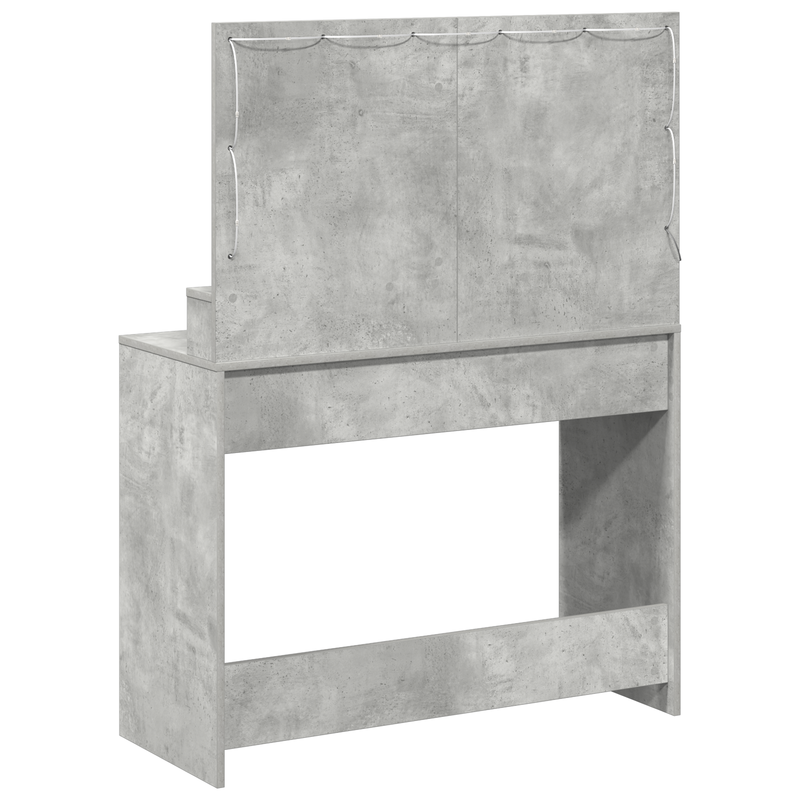 vidaXL Sminkasztal polcokkal Beton szürke 100 x 41 x 135 cm Faanyag