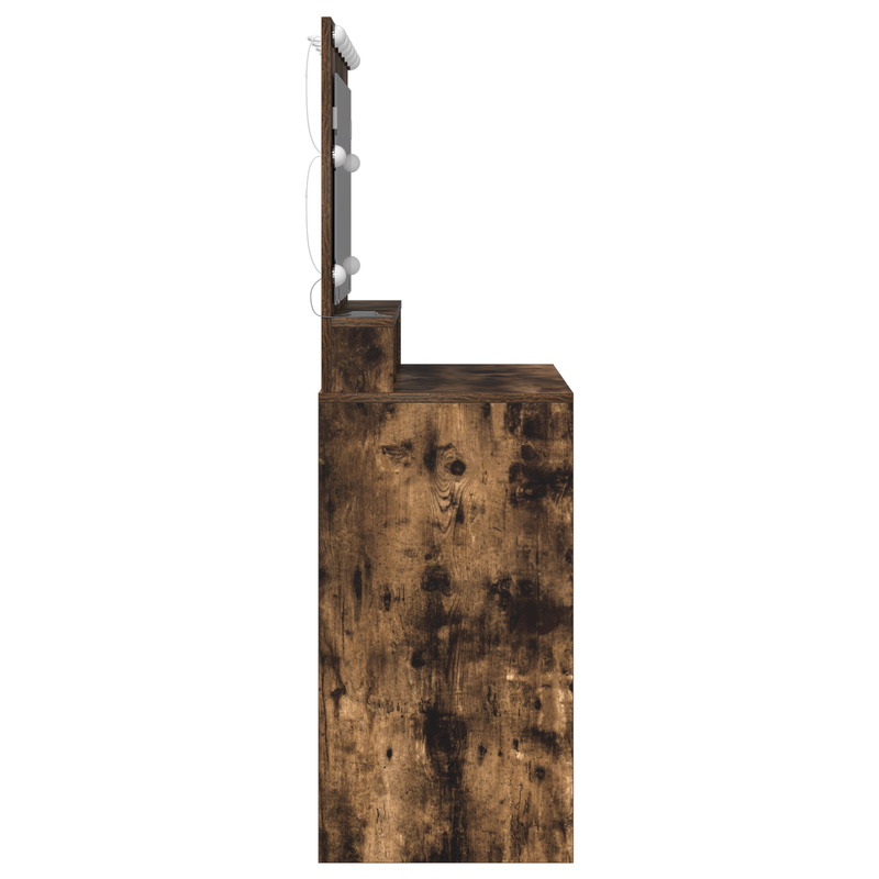 vidaXL Sminkasztal polcokkal Füstölt tölgy 100 x 41 x 135 cm Faanyag