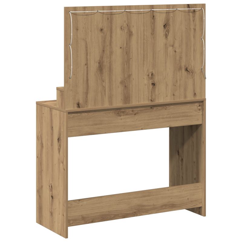 vidaXL Sminkasztal polcokkal kézműves tölgy 100 x 41 x 135 cm Faanyag
