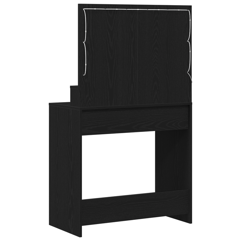 vidaXL Sminkasztal polcokkal Musta tammi 79 x 41 x 135 cm Faanyag
