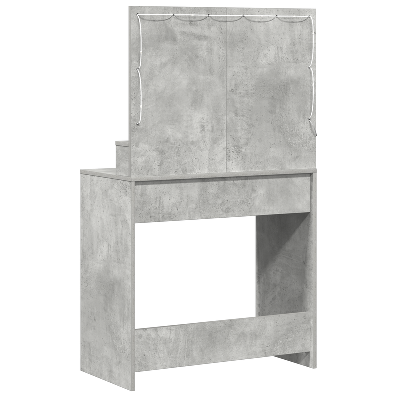 vidaXL Sminkasztal polcokkal Beton szürke 79 x 41 x 135 cm Faanyag