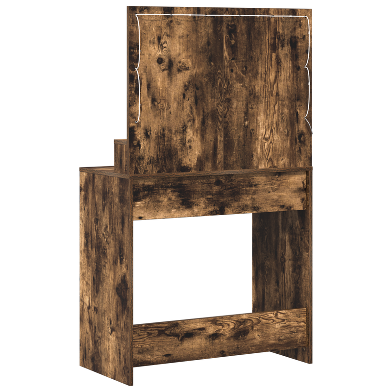vidaXL Sminkasztal polcokkal Füstölt tölgy 79 x 41 x 135 cm Faanyag