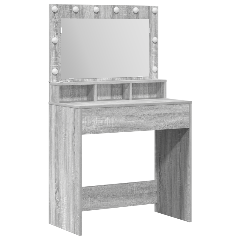vidaXL Sminkasztal polcokkal Szürke sonoma 79 x 41 x 135 cm Faanyag