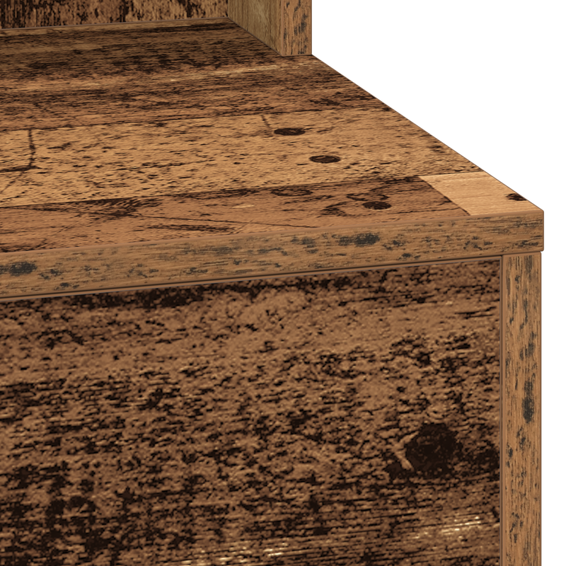vidaXL Sminkasztal polcokkal tükörrel Régi fa 79 x 41 x 135 cm Faanyag