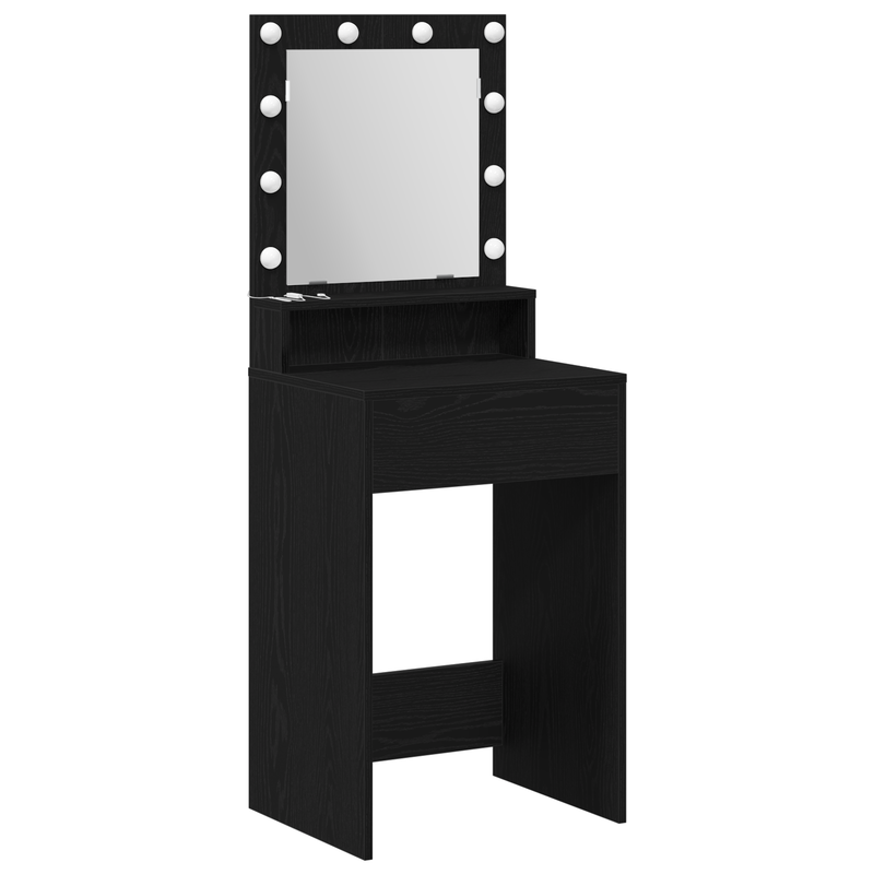 vidaXL Sminkasztal polcokkal Musta tammi 50 x 41 x 135 cm Faanyag