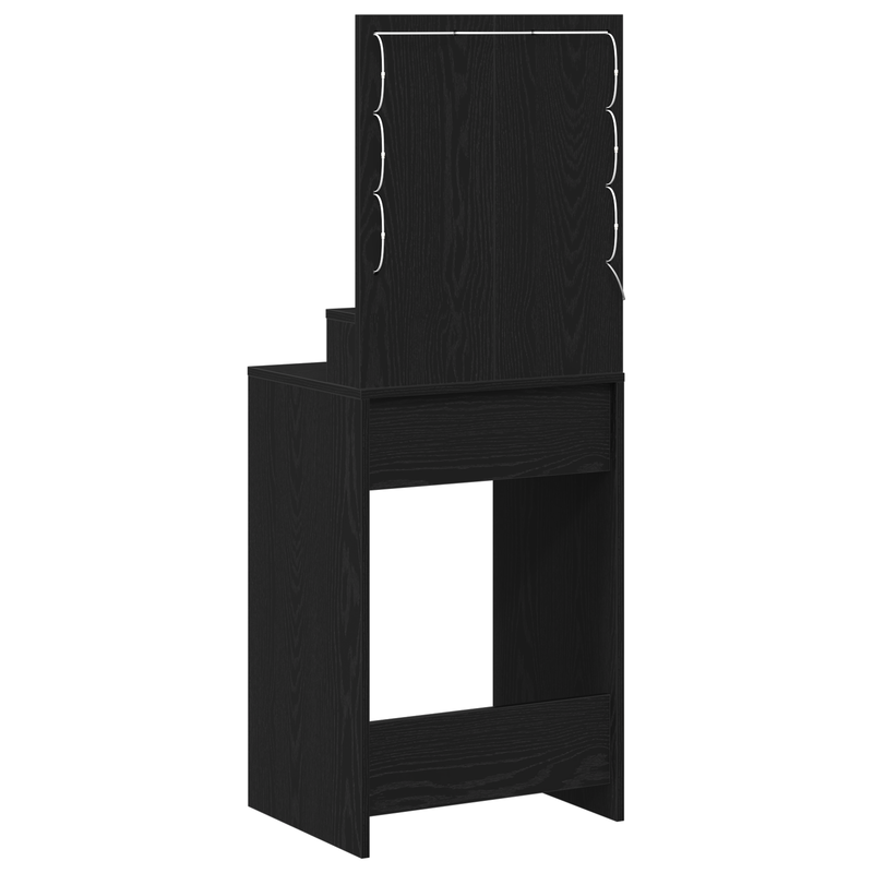 vidaXL Sminkasztal polcokkal Musta tammi 50 x 41 x 135 cm Faanyag