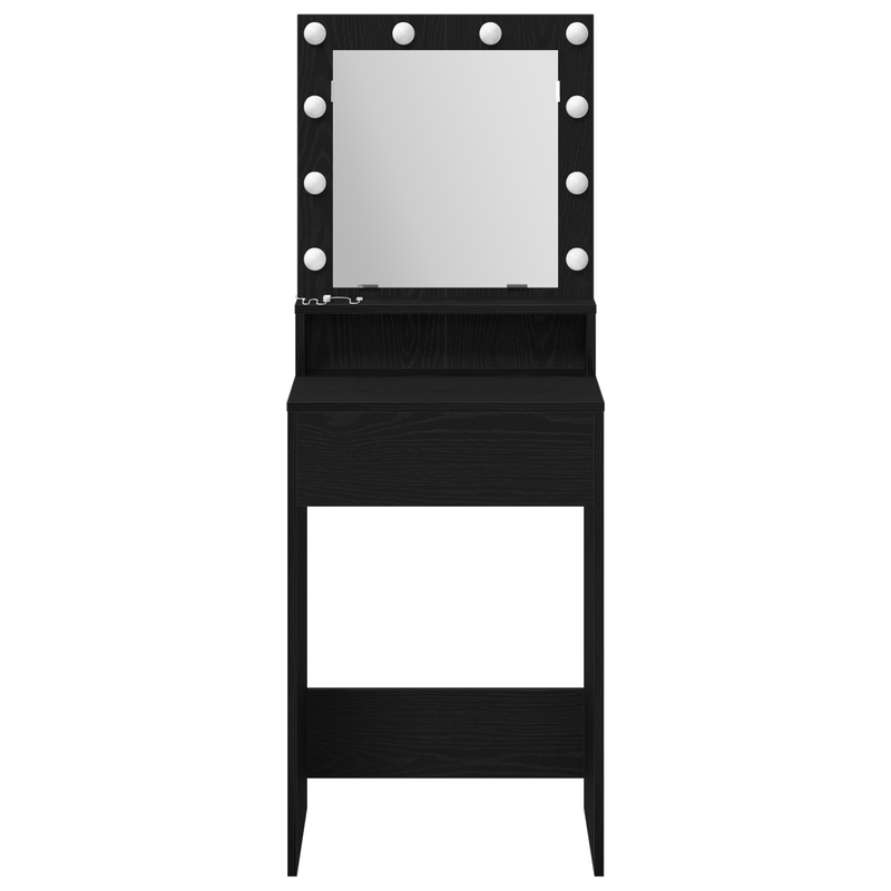 vidaXL Sminkasztal polcokkal Musta tammi 50 x 41 x 135 cm Faanyag
