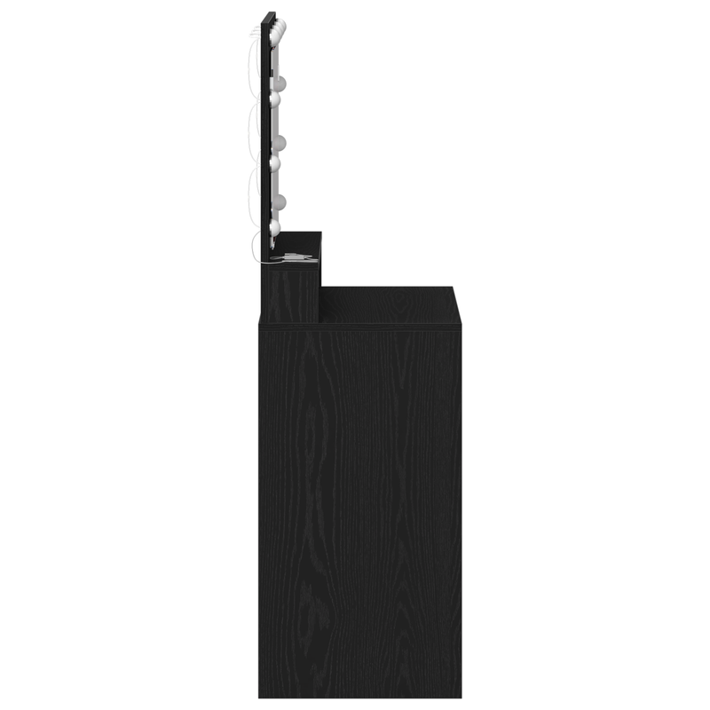 vidaXL Sminkasztal polcokkal Musta tammi 50 x 41 x 135 cm Faanyag