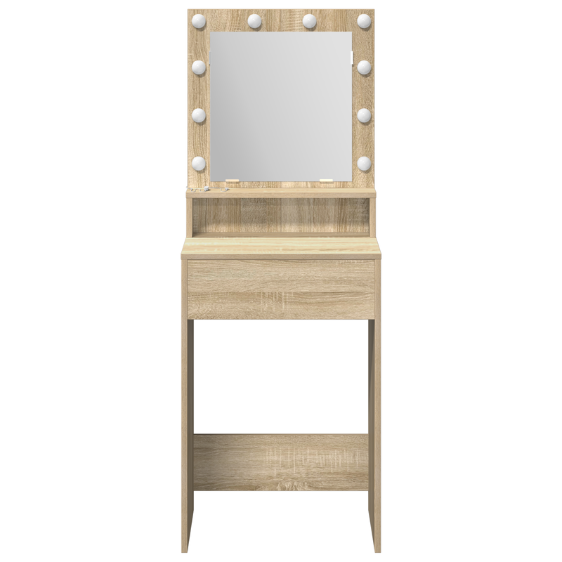 vidaXL Sminkasztal polcokkal Sonoma tölgy 50 x 41 x 135 cm Faanyag