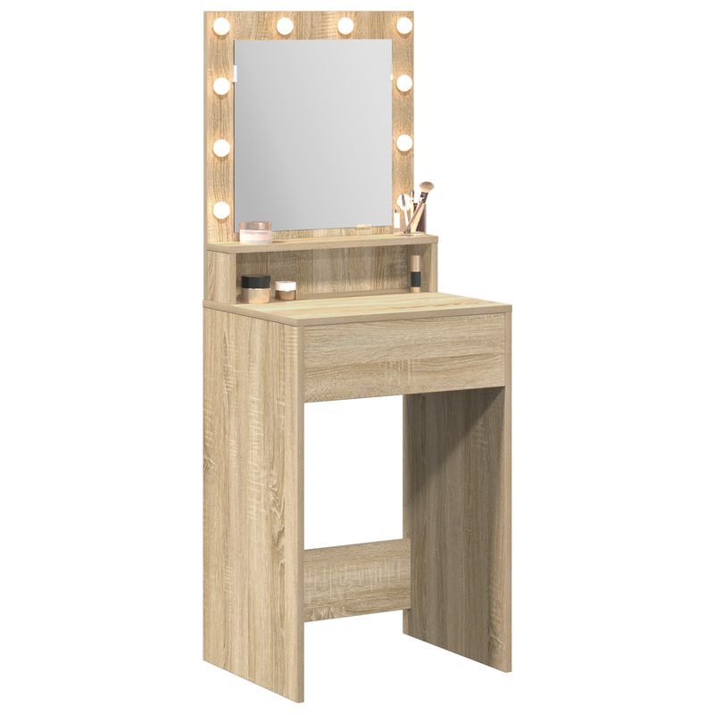 vidaXL Sminkasztal polcokkal Sonoma tölgy 50 x 41 x 135 cm Faanyag